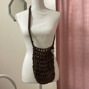 Handmade Brown Crochet Shoulder Bag